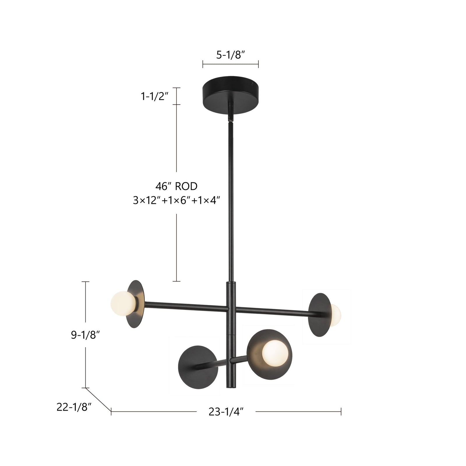 Elixir 22-in Black LED Chandelier