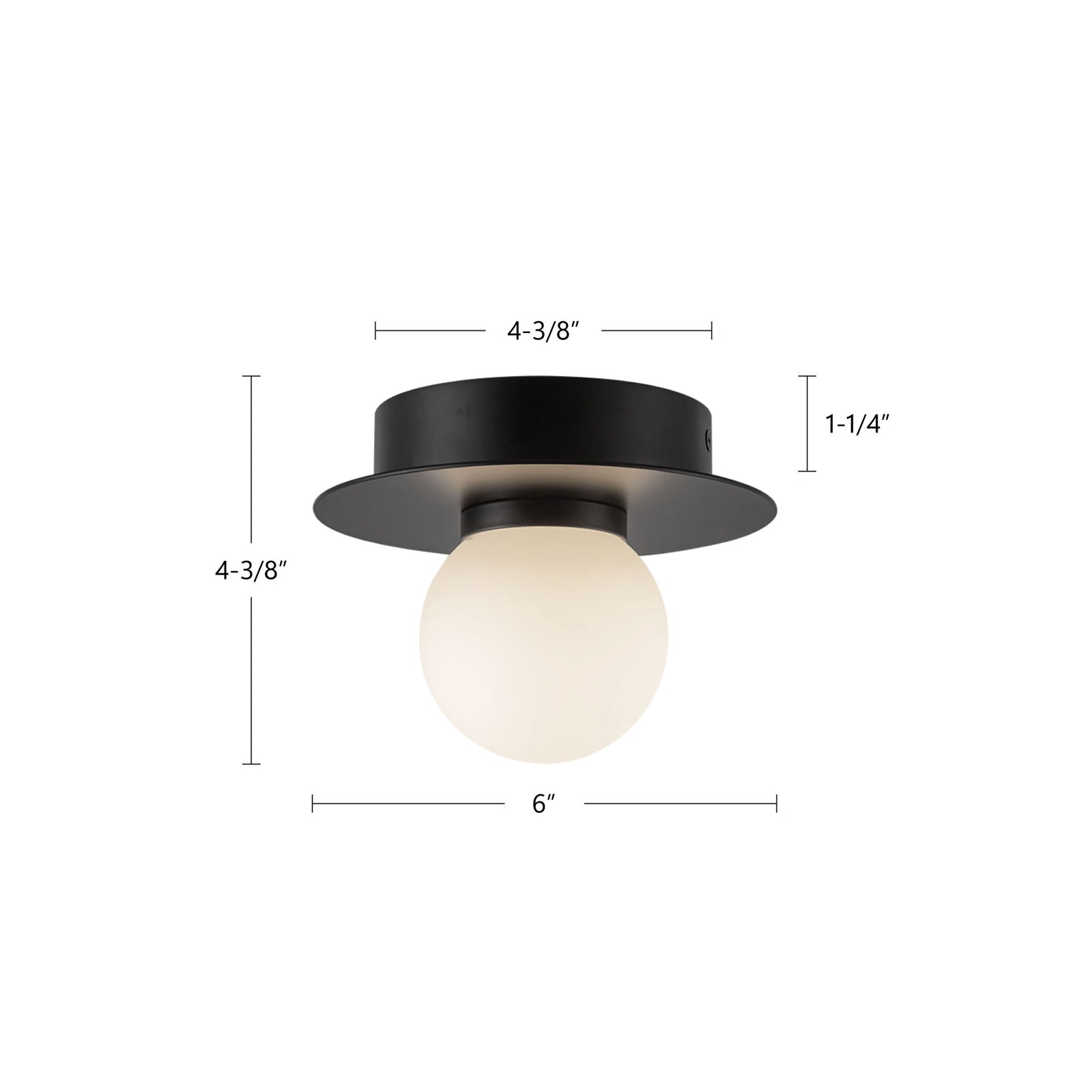 Elixir 6-in Black LED Flush Mount