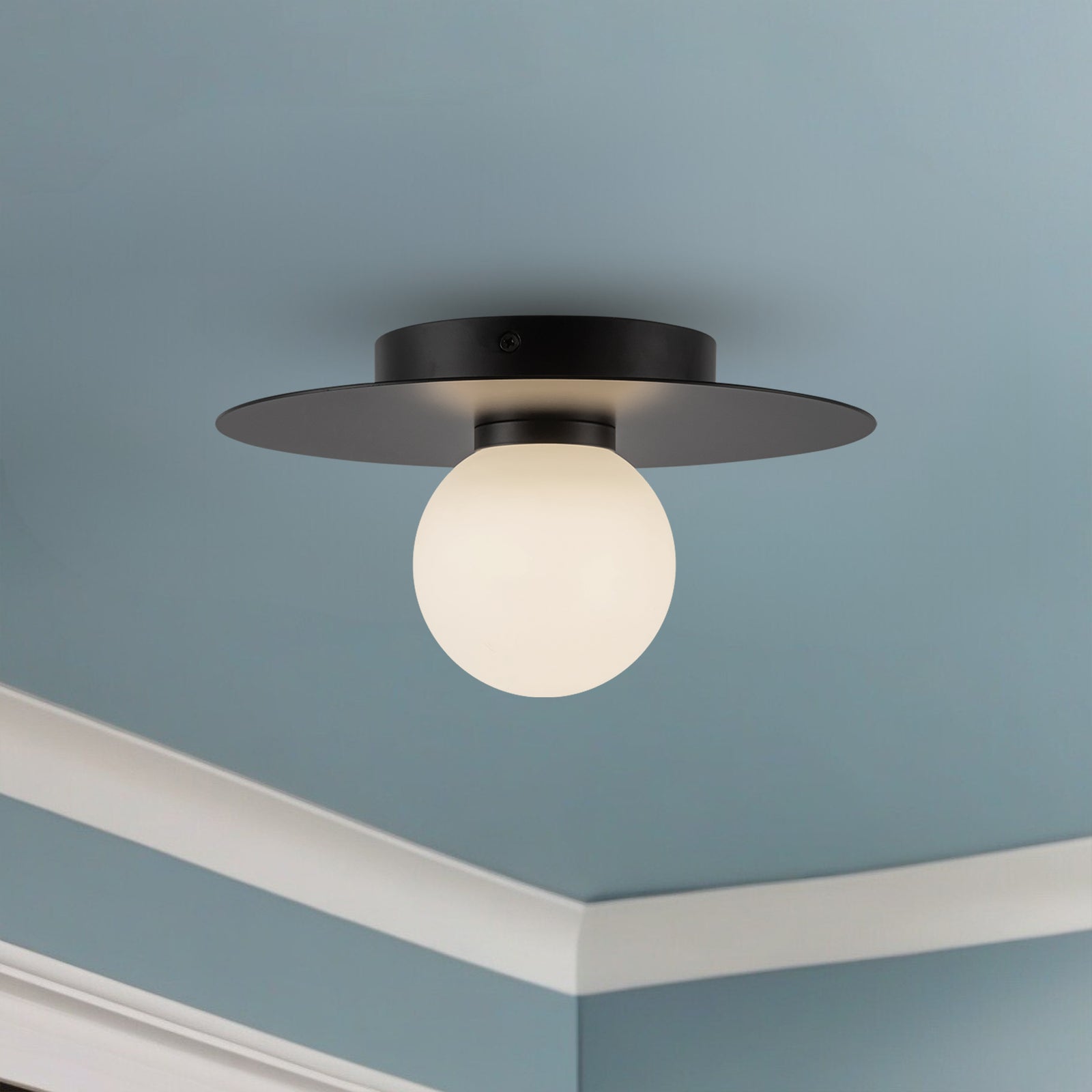 Elixir 10-in Black LED Flush Mount