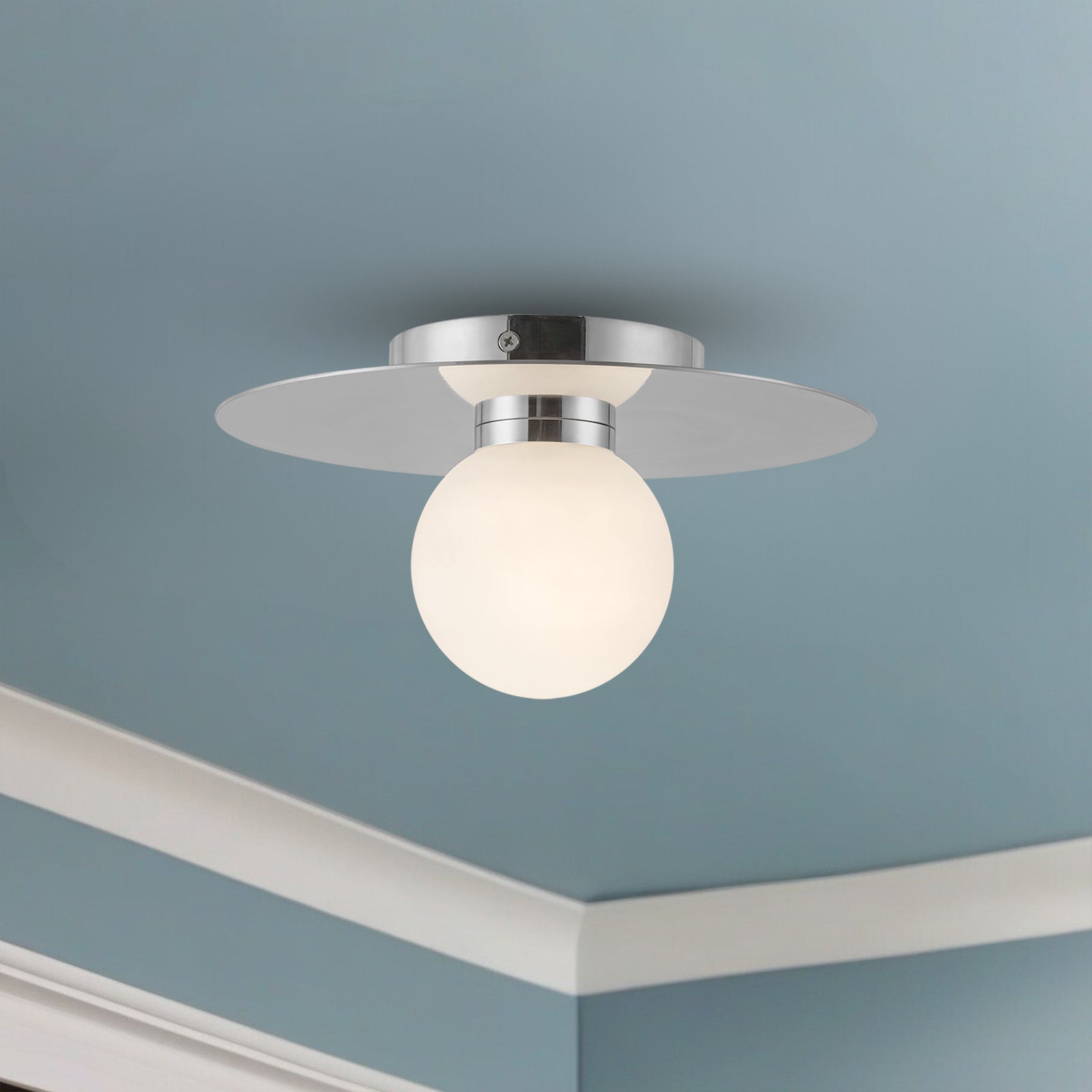 Elixir 10-in Chrome LED Flush Mount