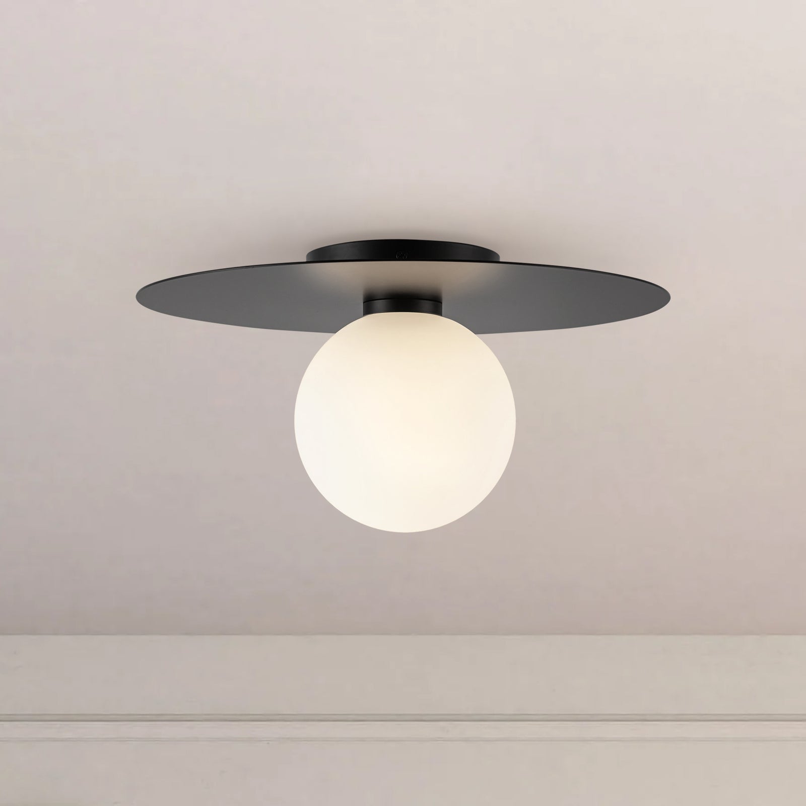Elixir 14-in Black LED Flush Mount
