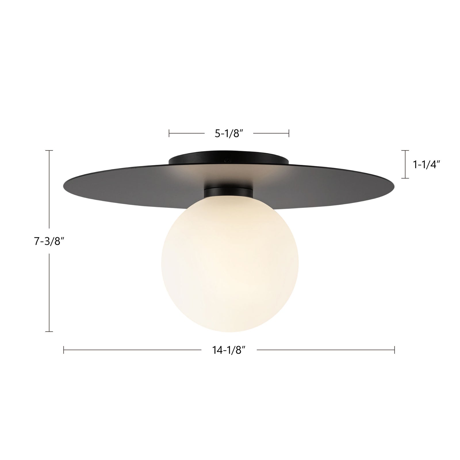 Elixir 14-in Black LED Flush Mount