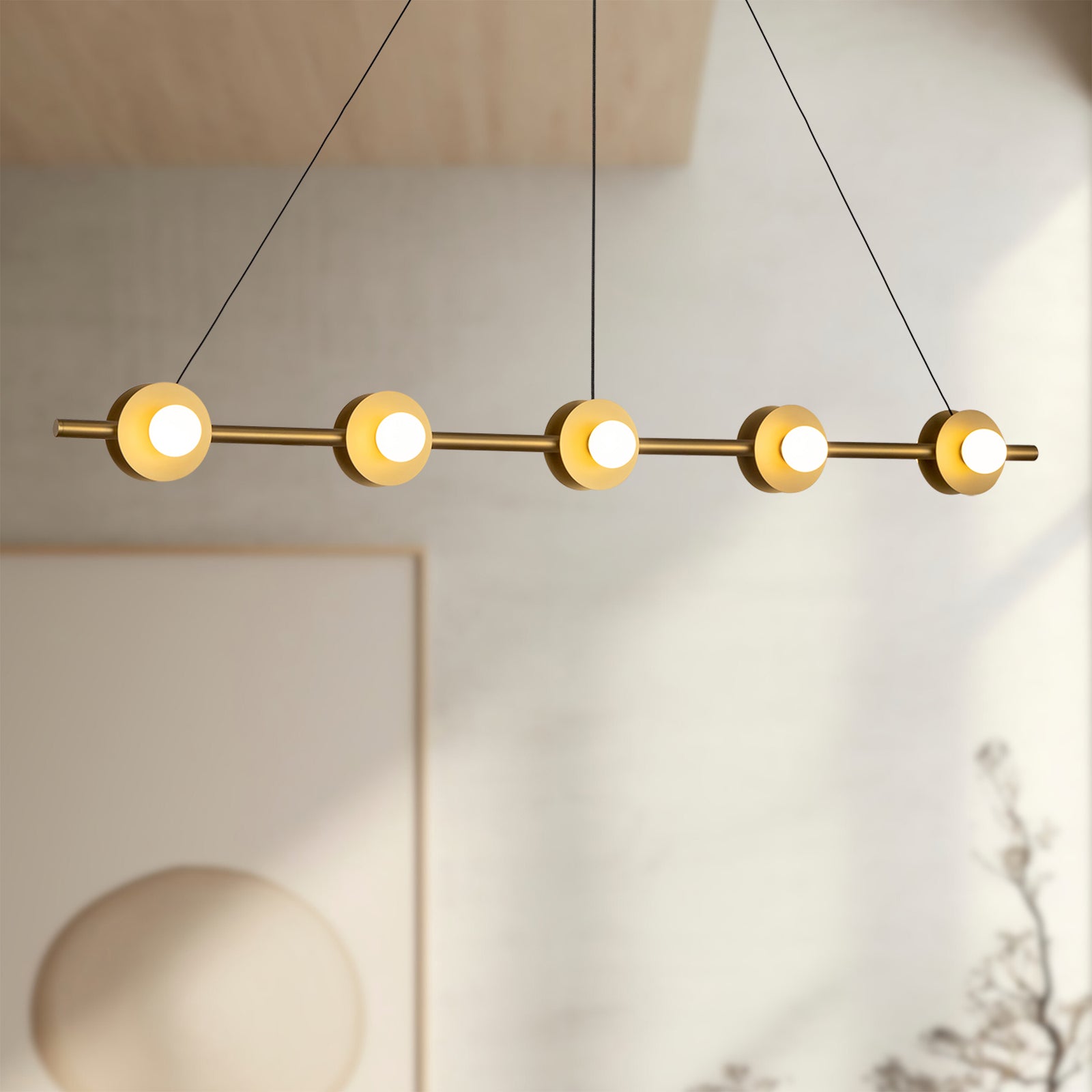 Elixir 48-in Brushed Gold LED Linear Pendant