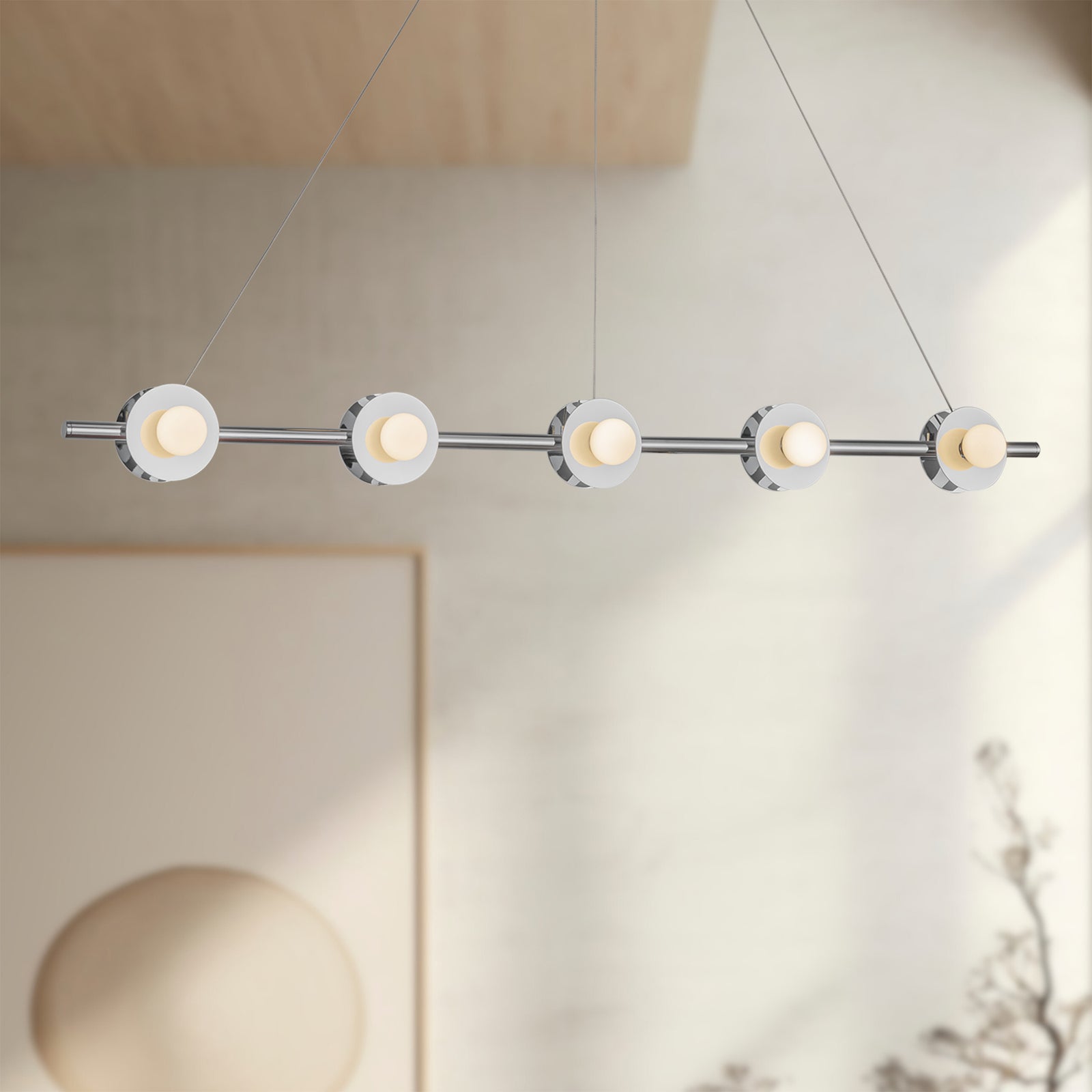 Elixir 48-in Chrome LED Linear Pendant