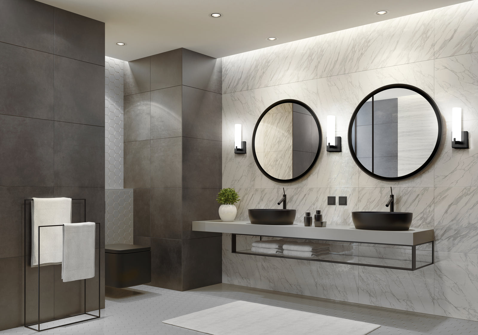 Elizabeth 12-in Black LED Wall Sconce