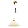 Ellen 20-in Brushed Gold/White Linen Socket Pendant