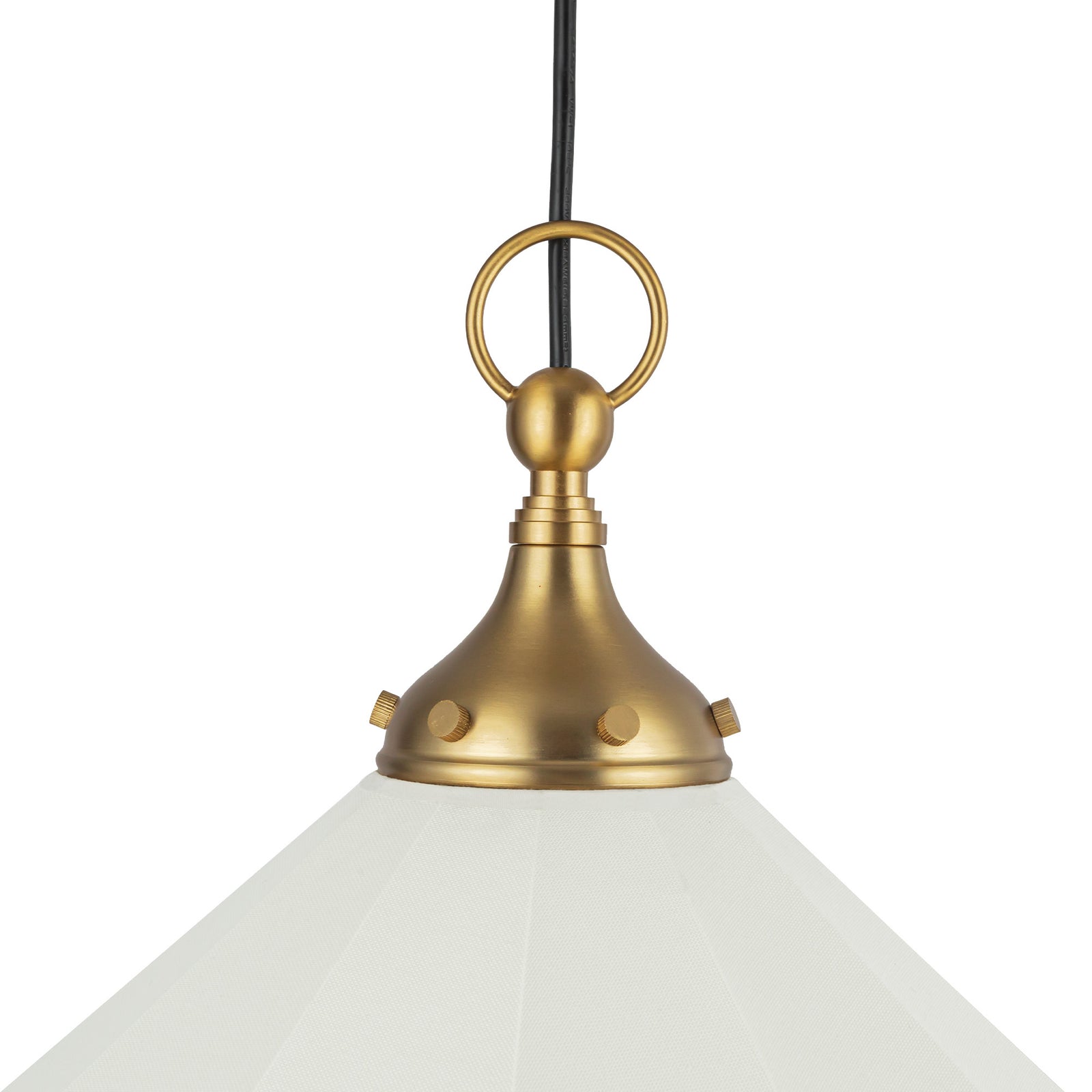 Ellen 20-in Brushed Gold/White Linen Socket Pendant
