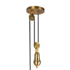 Ellen 20-in Brushed Gold/White Linen Socket Pendant