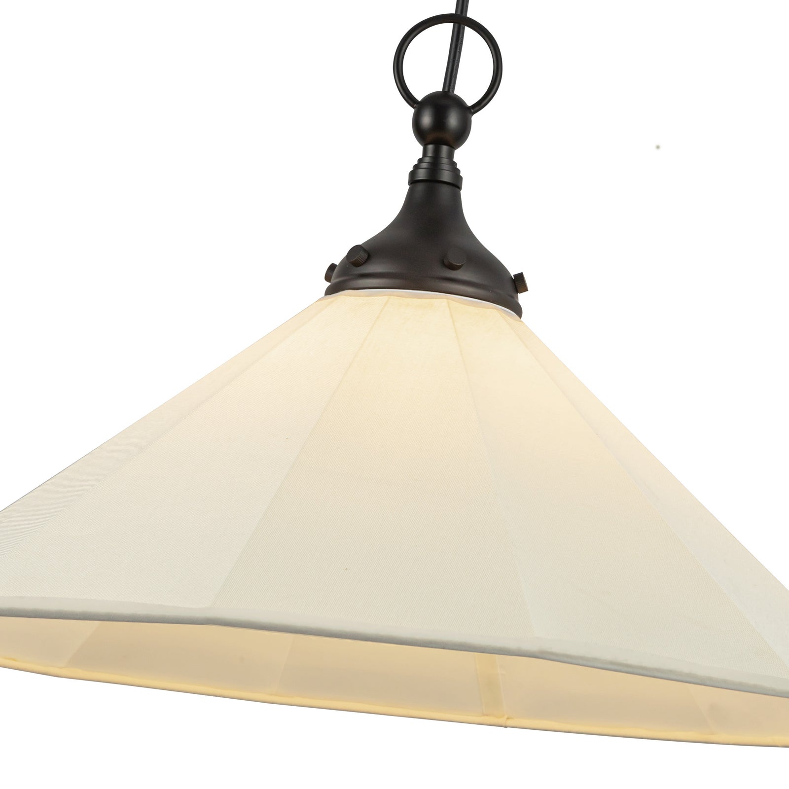 Ellen 20-in Matte Black/White Linen Socket Pendant