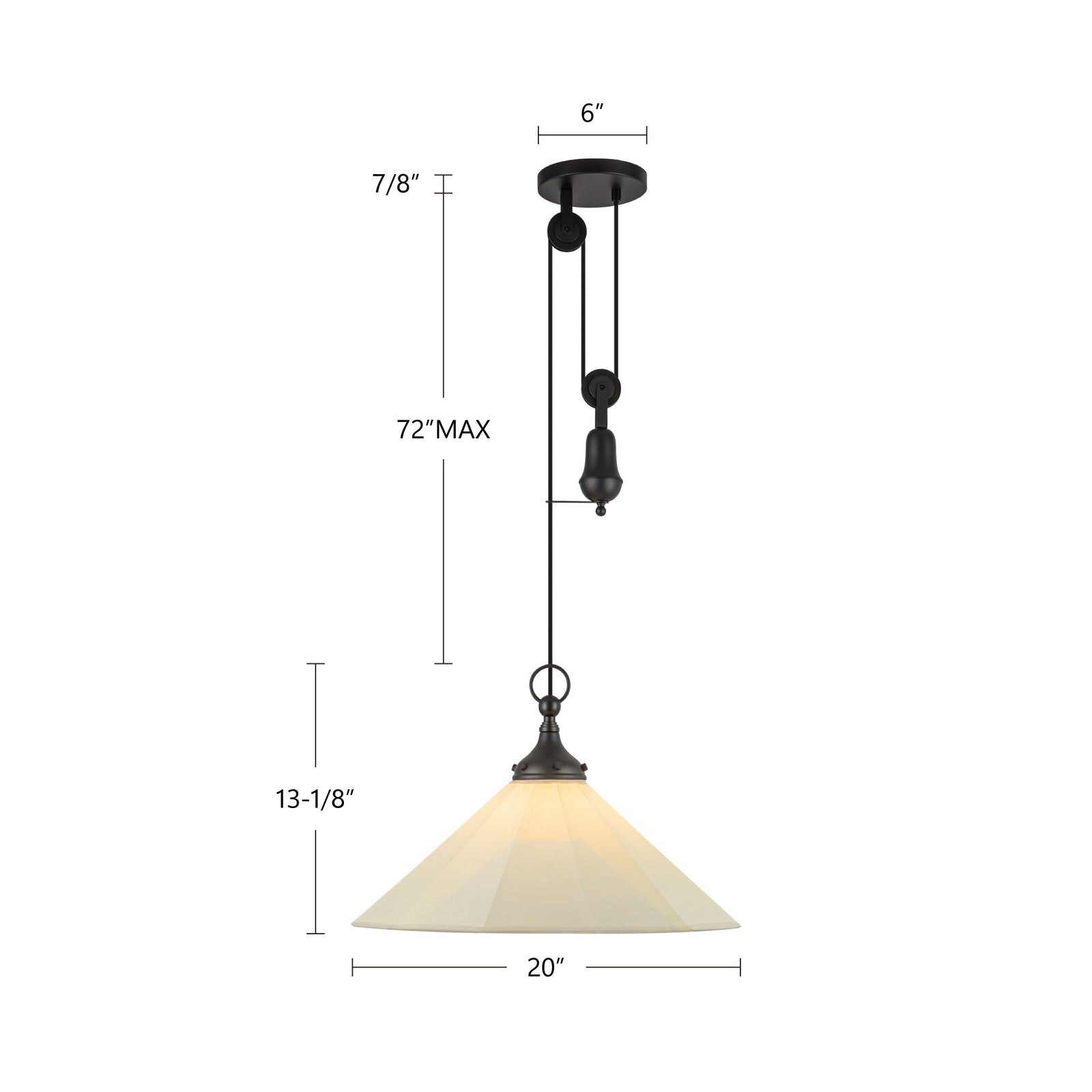 Ellen 20-in Brushed Gold/White Linen Socket Pendant