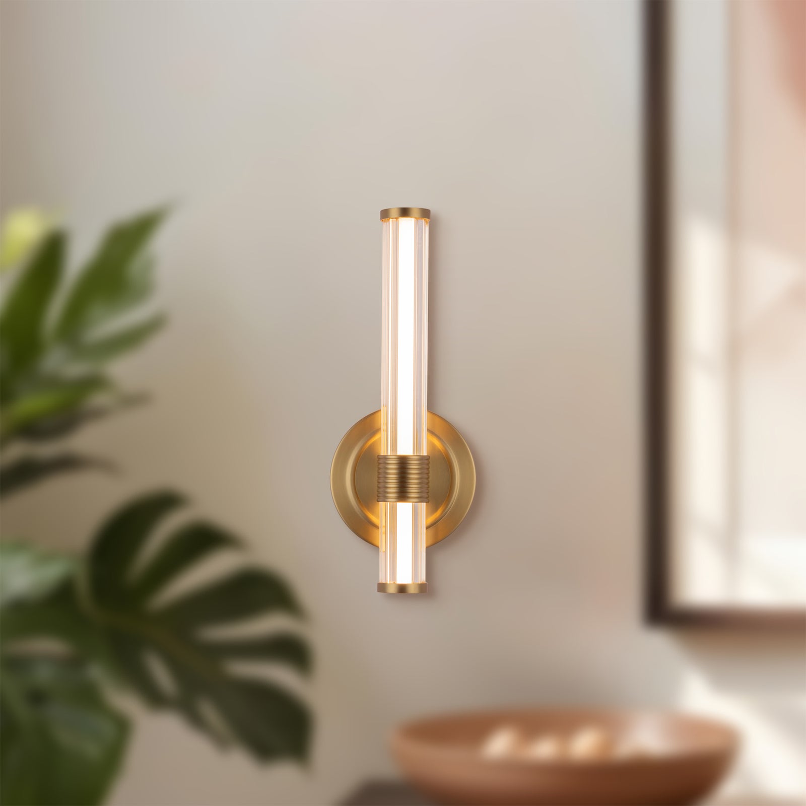 Elsie 12-in Brushed Gold LED Wall/Vanity Light