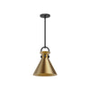 Emerson 11-in Matte Black/Aged Gold 1 Light Pendant