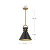 Emerson 11-in Aged Gold/Matte Black 1 Light Pendant