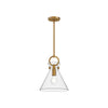 Emerson 11-in Aged Gold/Clear 1 Light Pendant