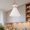 Emerson 11-in Aged Gold/Glossy Opal Glass 1 Light Pendant