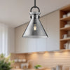 Emerson 11-in Matte Black/Smoked 1 Light Pendant