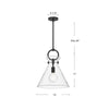 Emerson 14-in Matte Black/Smoked 1 Light Pendant