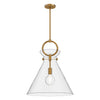 Emerson 18-in Aged Gold/Clear 1 Light Pendant
