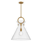 Emerson 18-in Aged Gold/Clear 1 Light Pendant