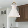 Emerson 18-in Aged Gold/Glossy Opal Glass 1 Light Pendant