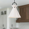 Emerson 18-in Matte Black/Glossy Opal Glass 1 Light Pendant