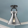Emerson 9-in Matte Black/Smoked 1 Light Semi Flush Mount