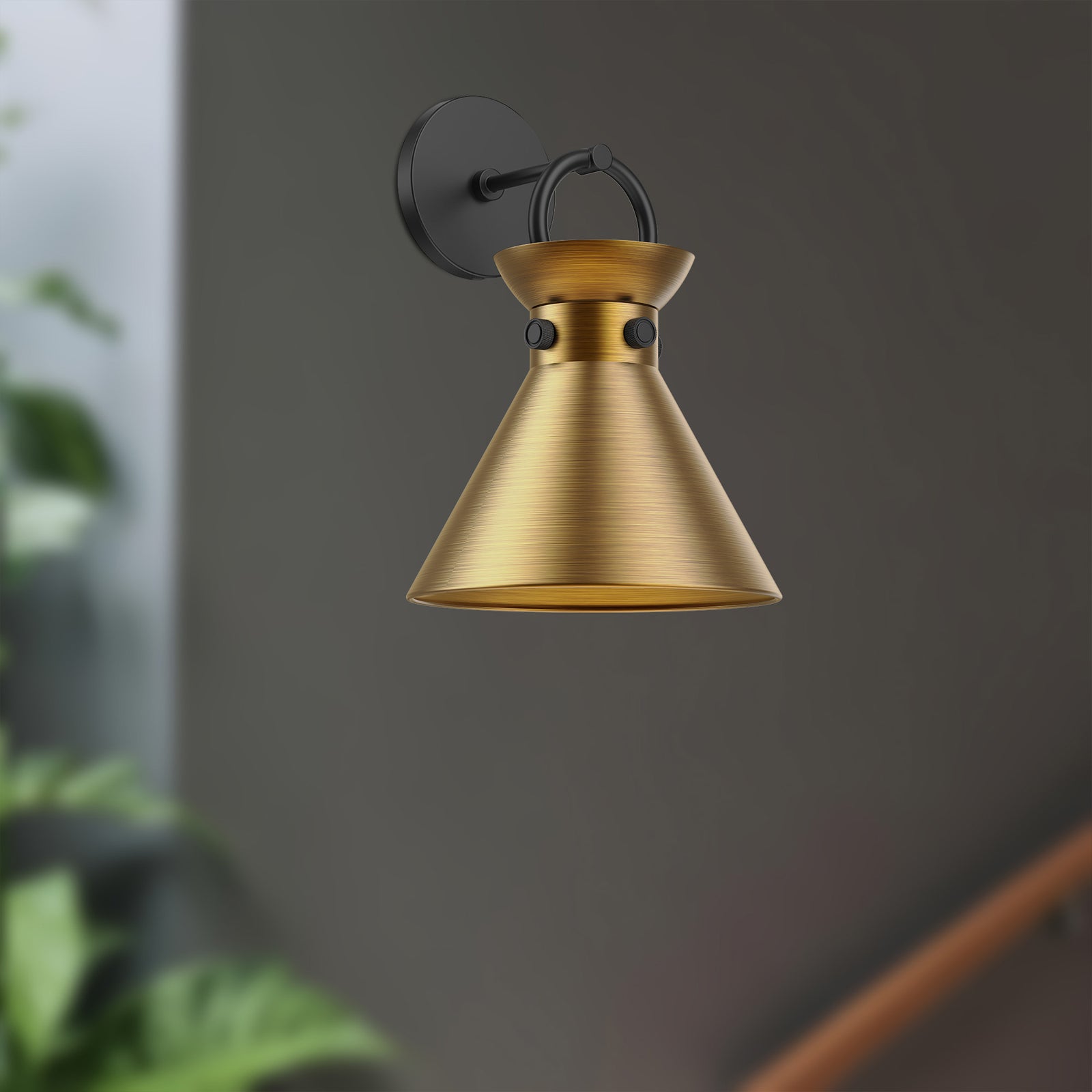 Emerson 9-in Matte Black/Aged Gold 1 Light Wall/Vanity