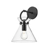 Emerson 9-in Matte Black/Clear Glass 1 Light Wall/Vanity
