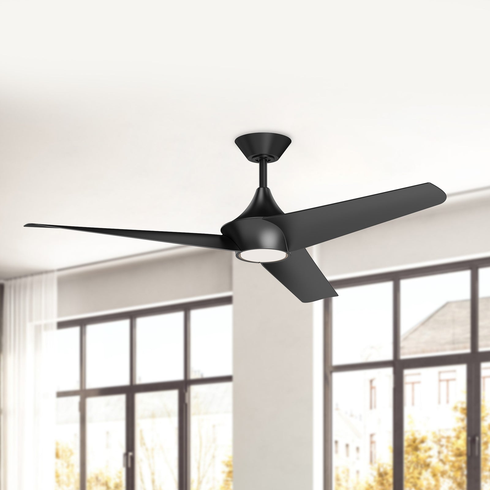 Emiko 56-in Matte Black LED Fans