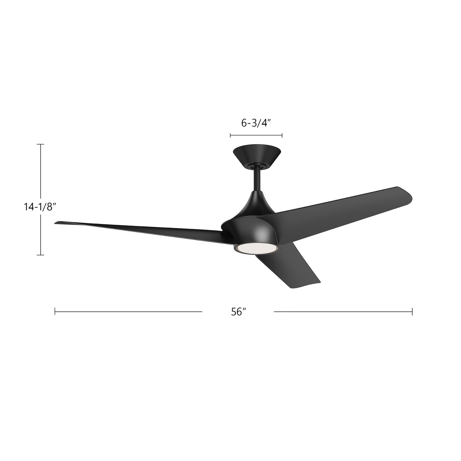 Emiko 56-in Matte Black LED Fans