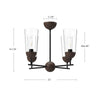 Emil 25-in Matte Black/Walnut 4 Lights Chandeliers