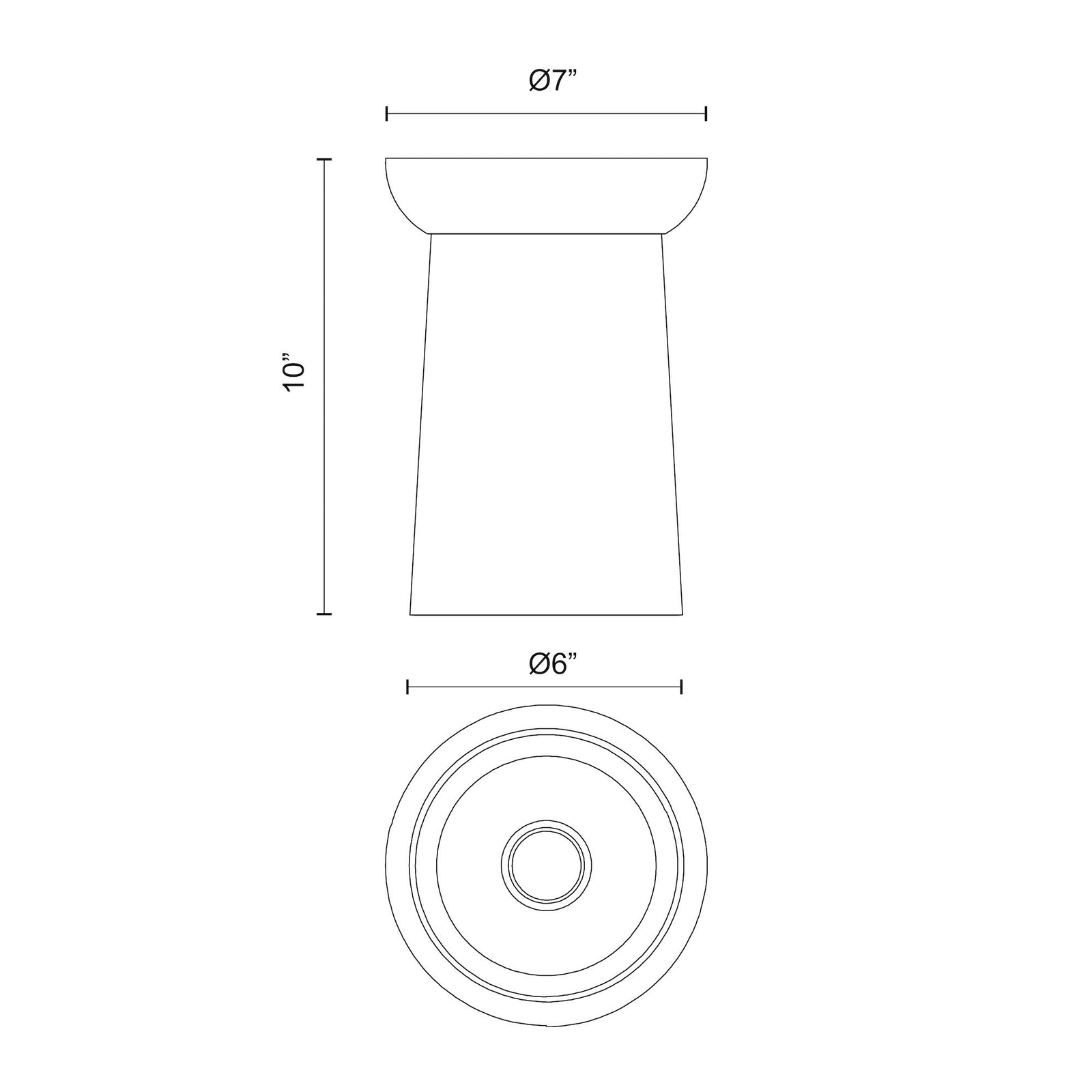 Emil 7-in White/White Oak 1 Light Flush Mount