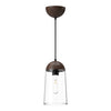 Emil 6-in Matte Black/Walnut 1 Light Pendant