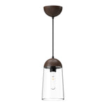 Emil 6-in Matte Black/Walnut 1 Light Pendant