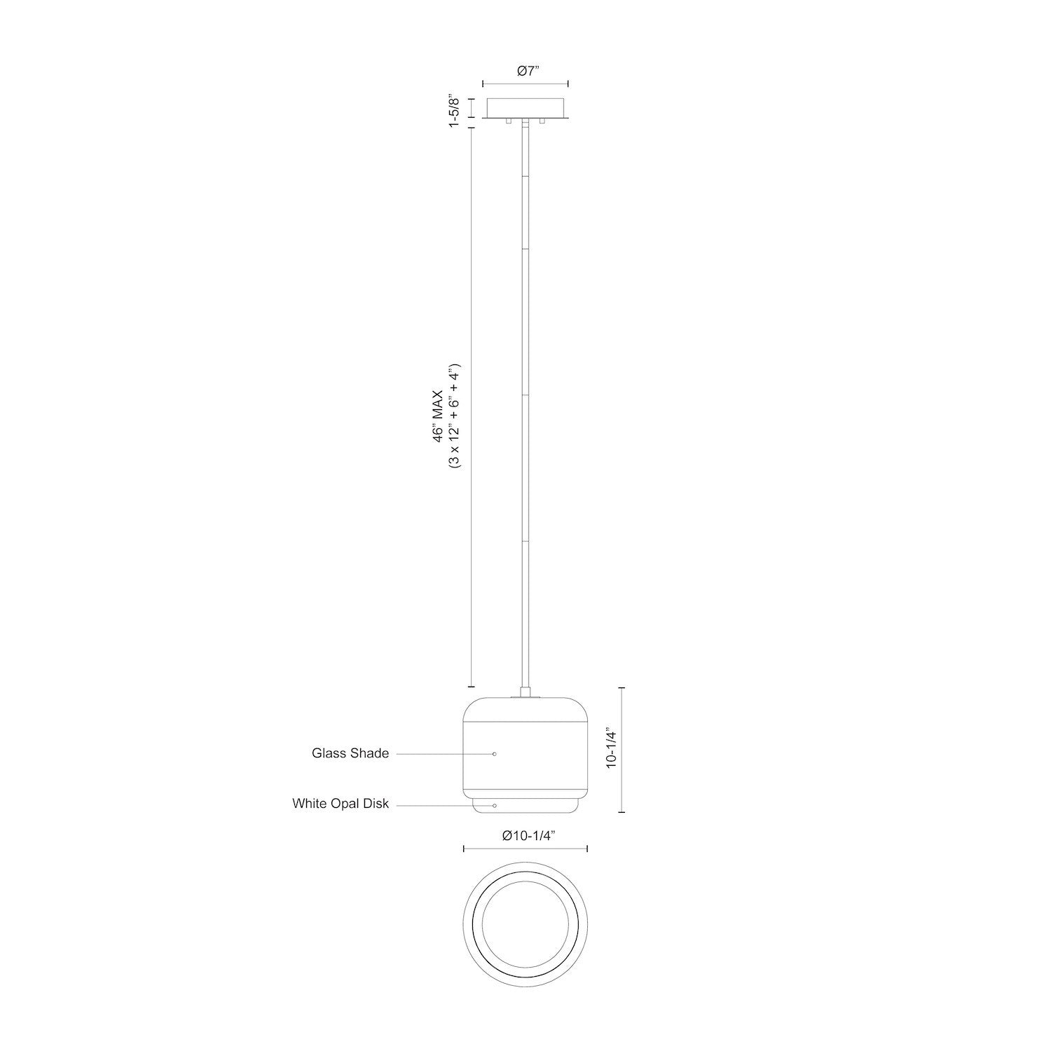 Enkel 10-in Smoked/Brushed Nickel LED Pendant