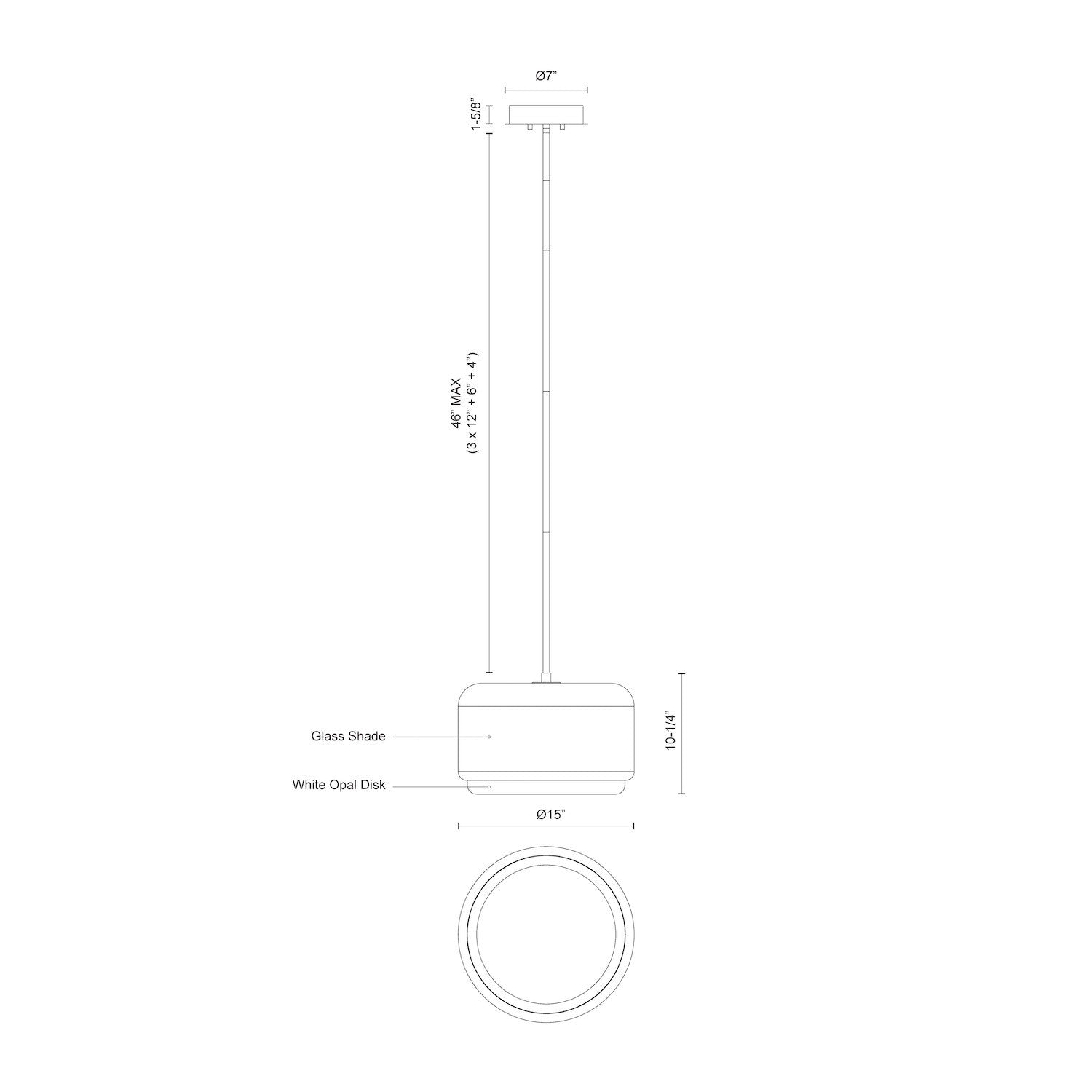 Enkel 15-in Clear/Brushed Gold LED Pendant