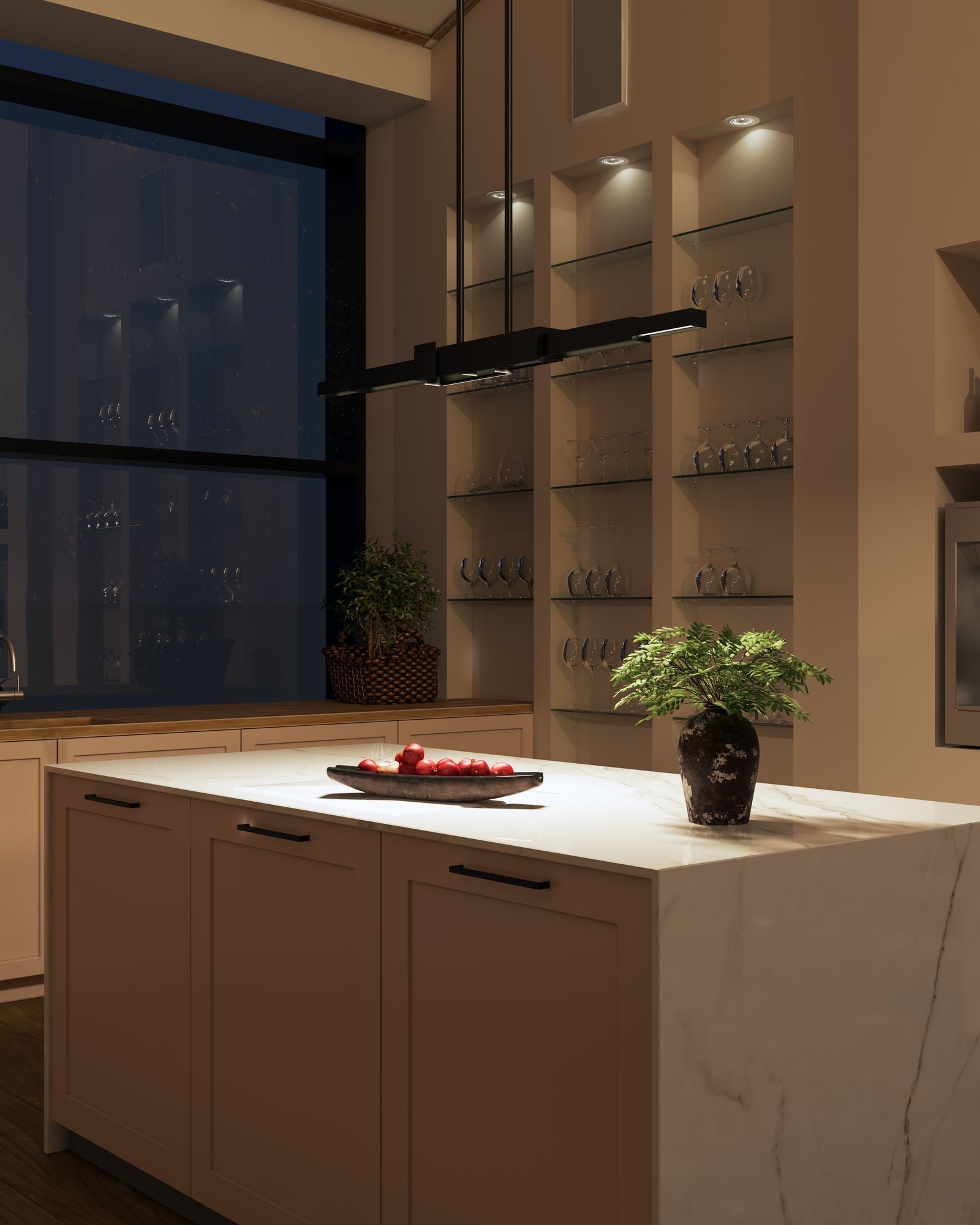 Enzo 60-in Black LED Linear Pendant