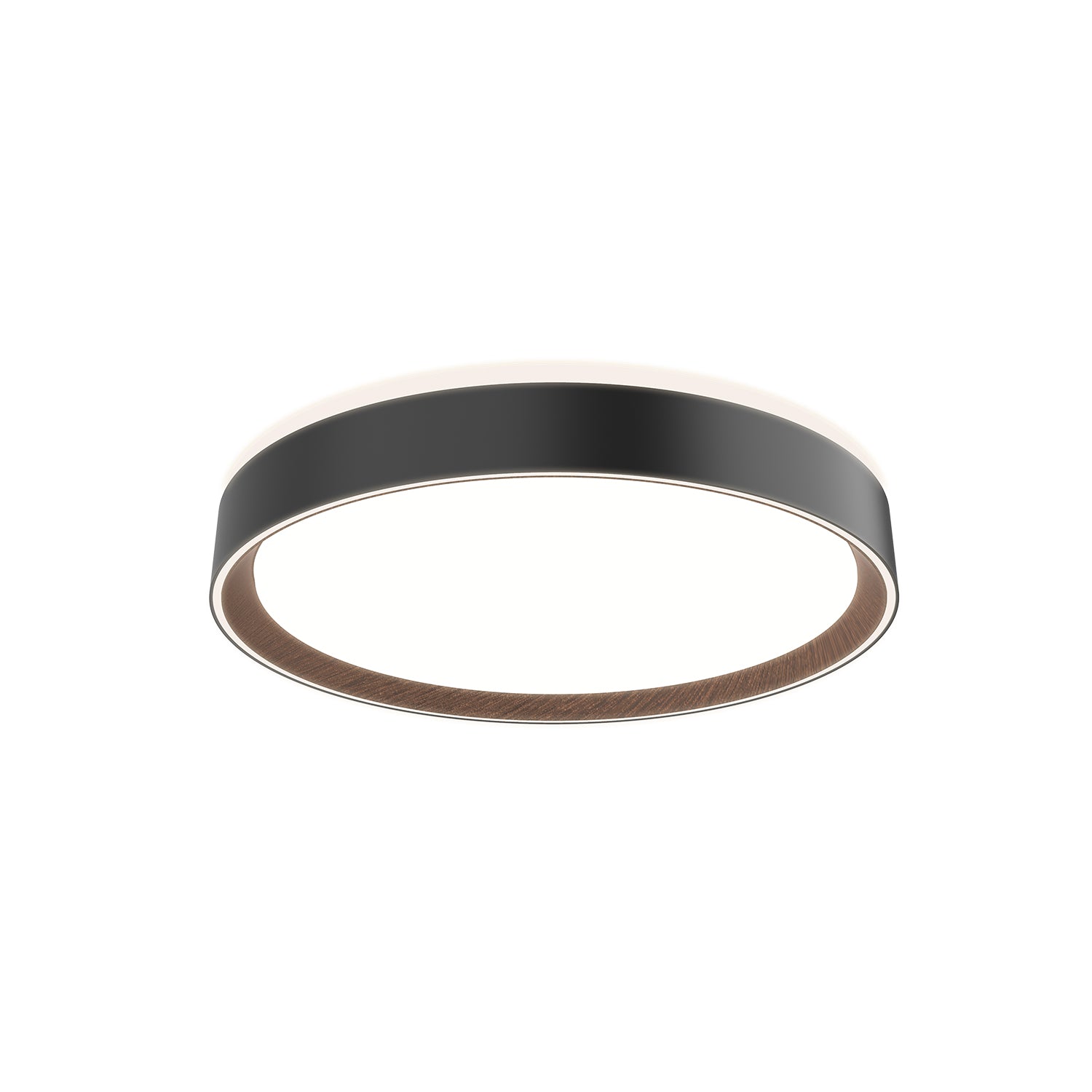 Essex 16-in Black/Walnut LED Flush Mount