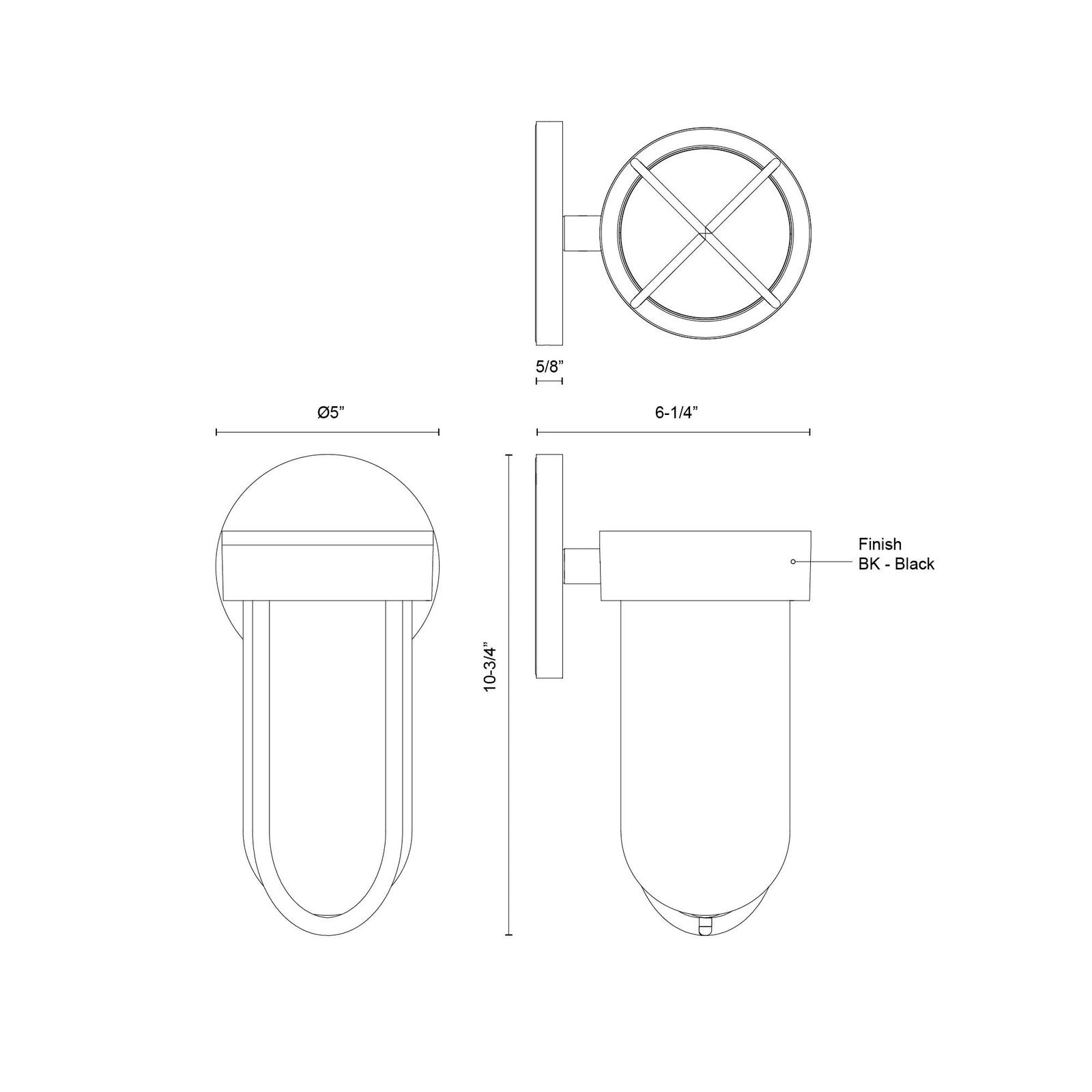 Davy 11-in Black LED Exterior Wall Sconce