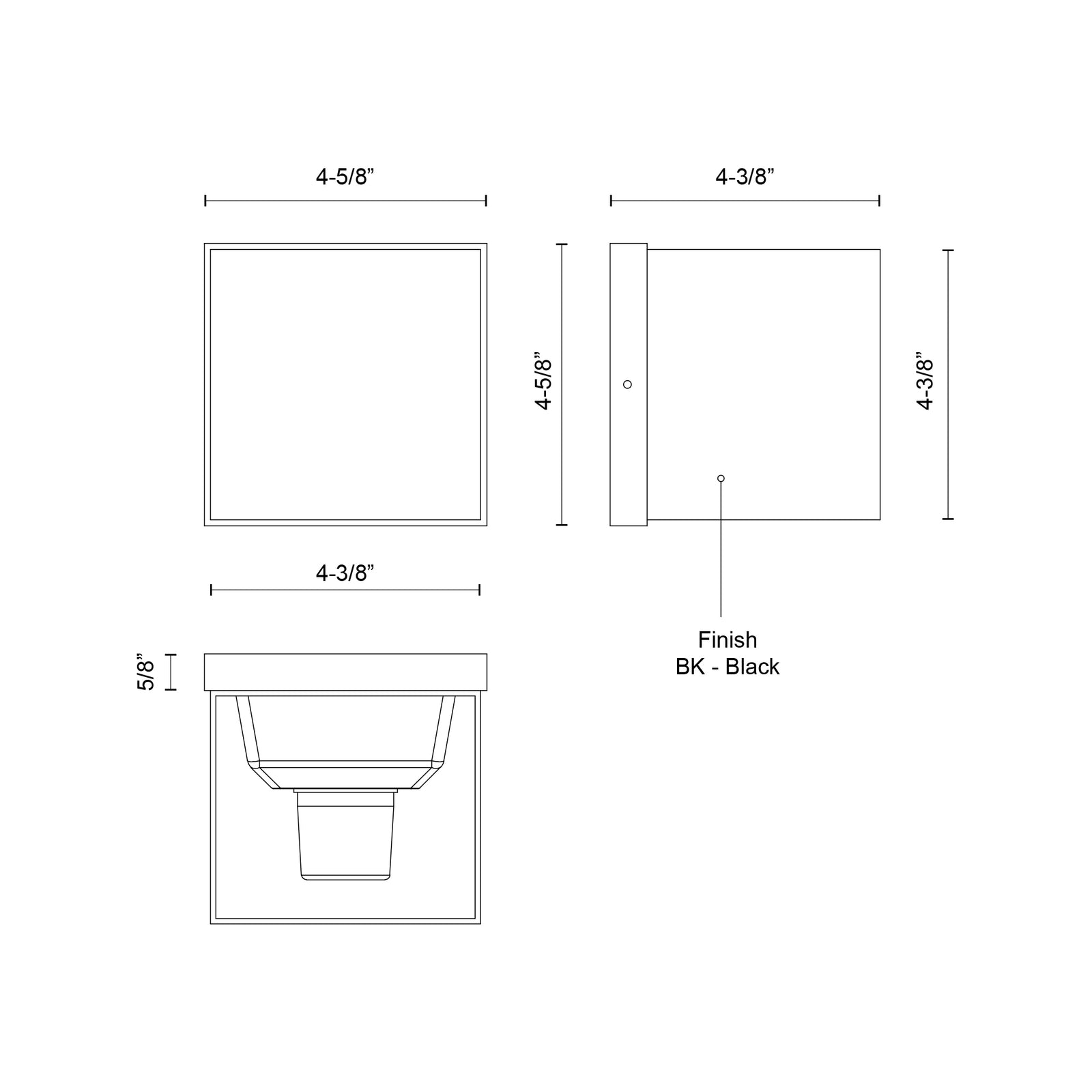 Rene 5-in Black LED Exterior Wall Sconce