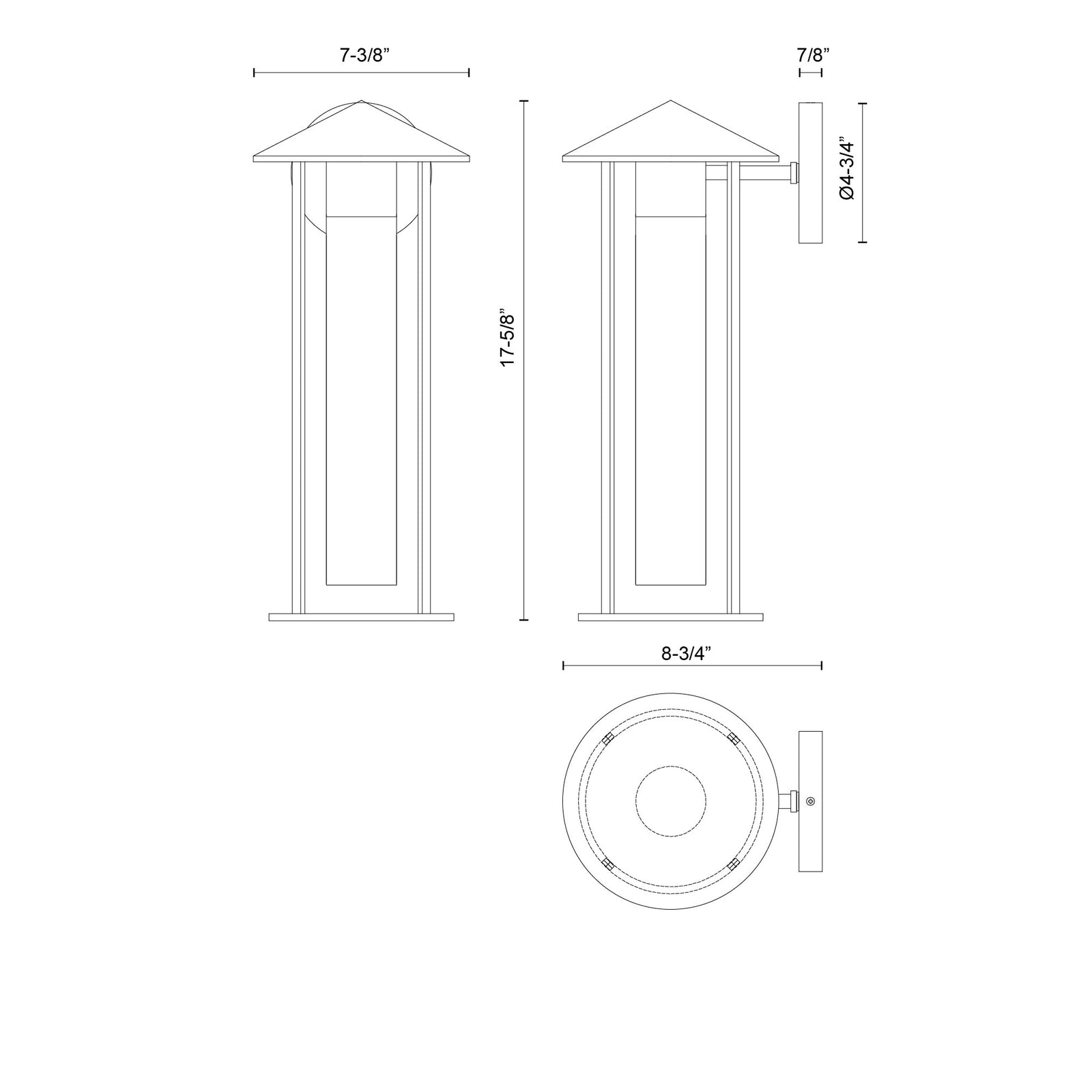 Tenko 18-in Bronze/Glossy Opal Glass 1 Light Exterior Wall