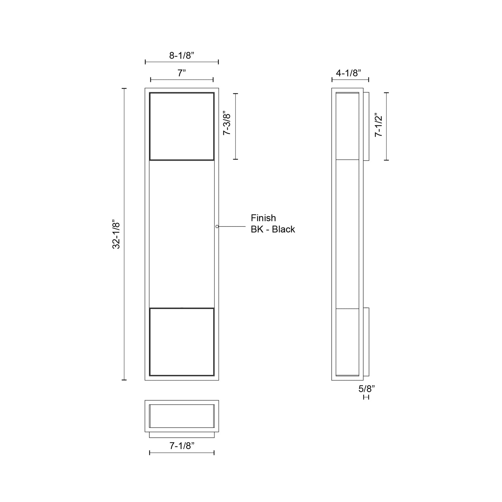 Vail 32-in Black LED Exterior Wall Sconce
