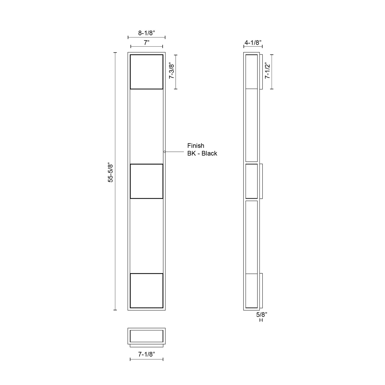 Vail 55-in Black LED Exterior Wall Sconce