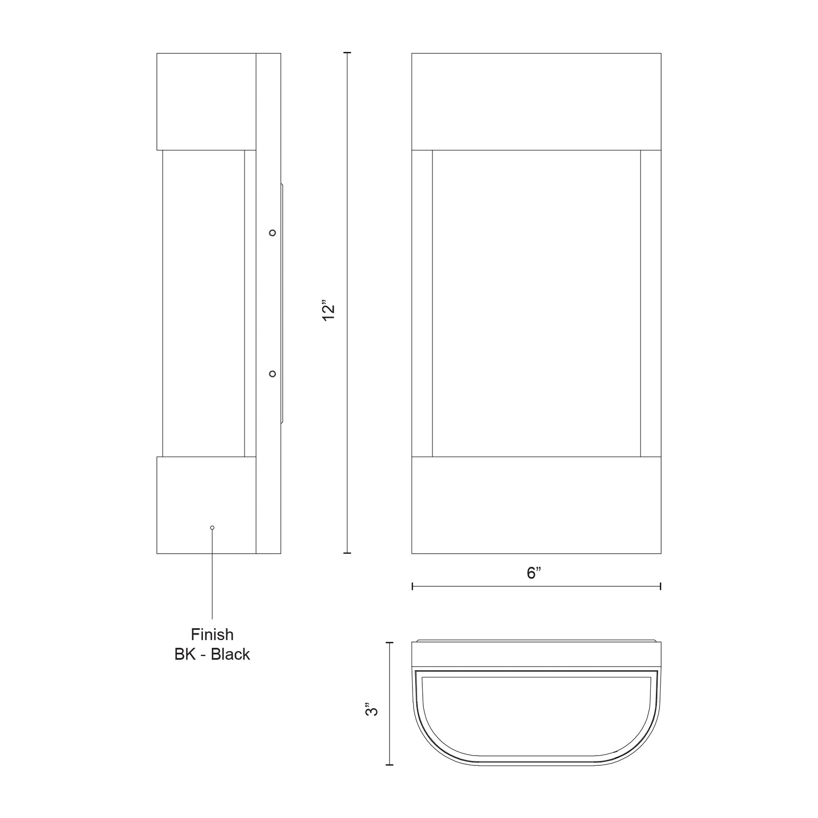 Moondew 12-in Black LED Exterior Wall Sconce