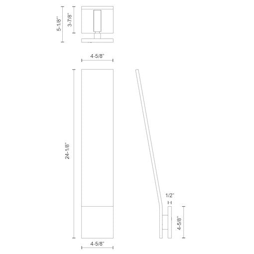 Nevis 24-in Gray LED Exterior Wall Sconce