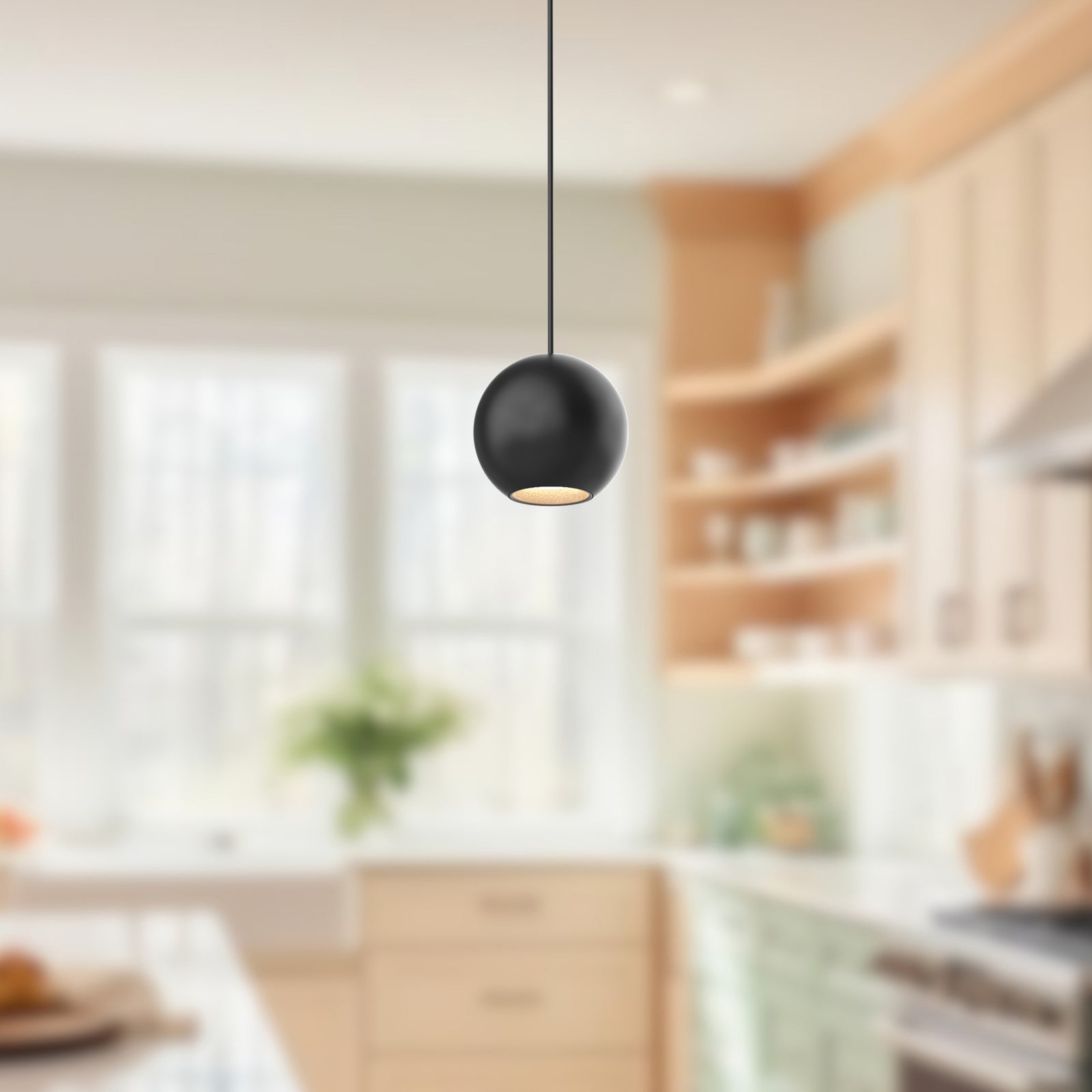 Exo 2-in Black LED Pendant