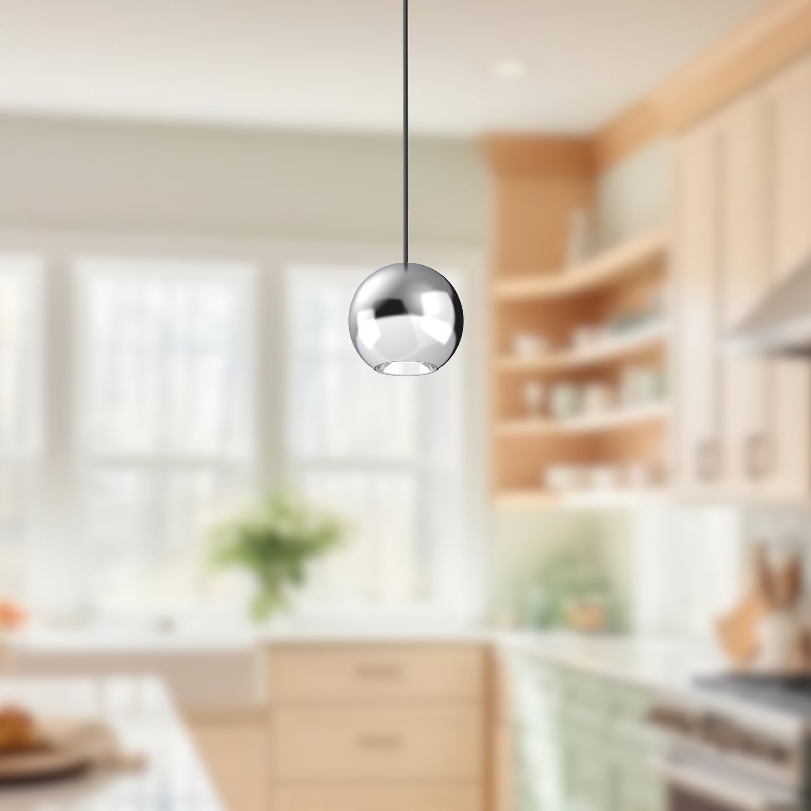 Exo 2-in Chrome LED Pendant