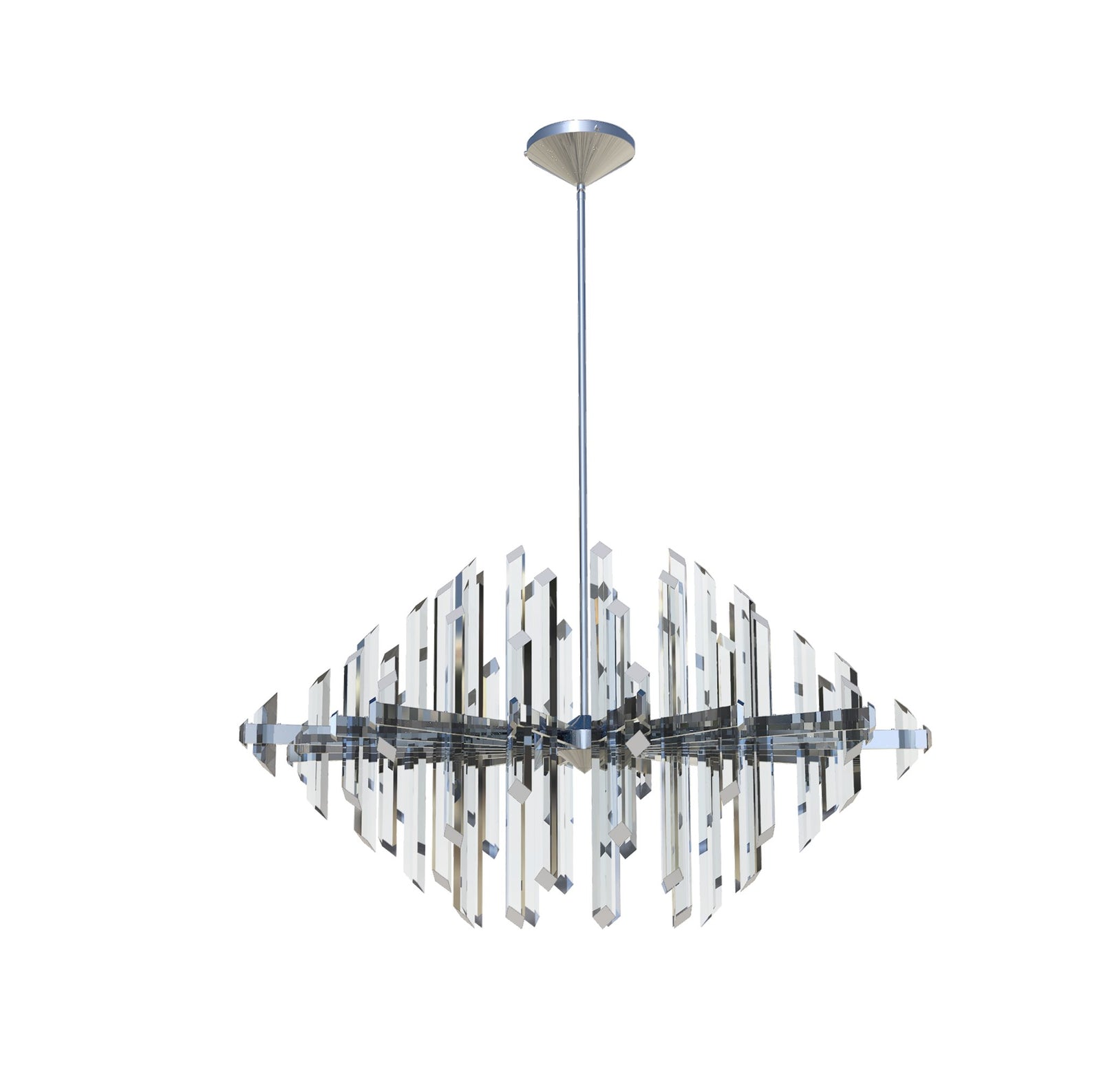 Facets 45" Oval Chandelier - Polished Chrome