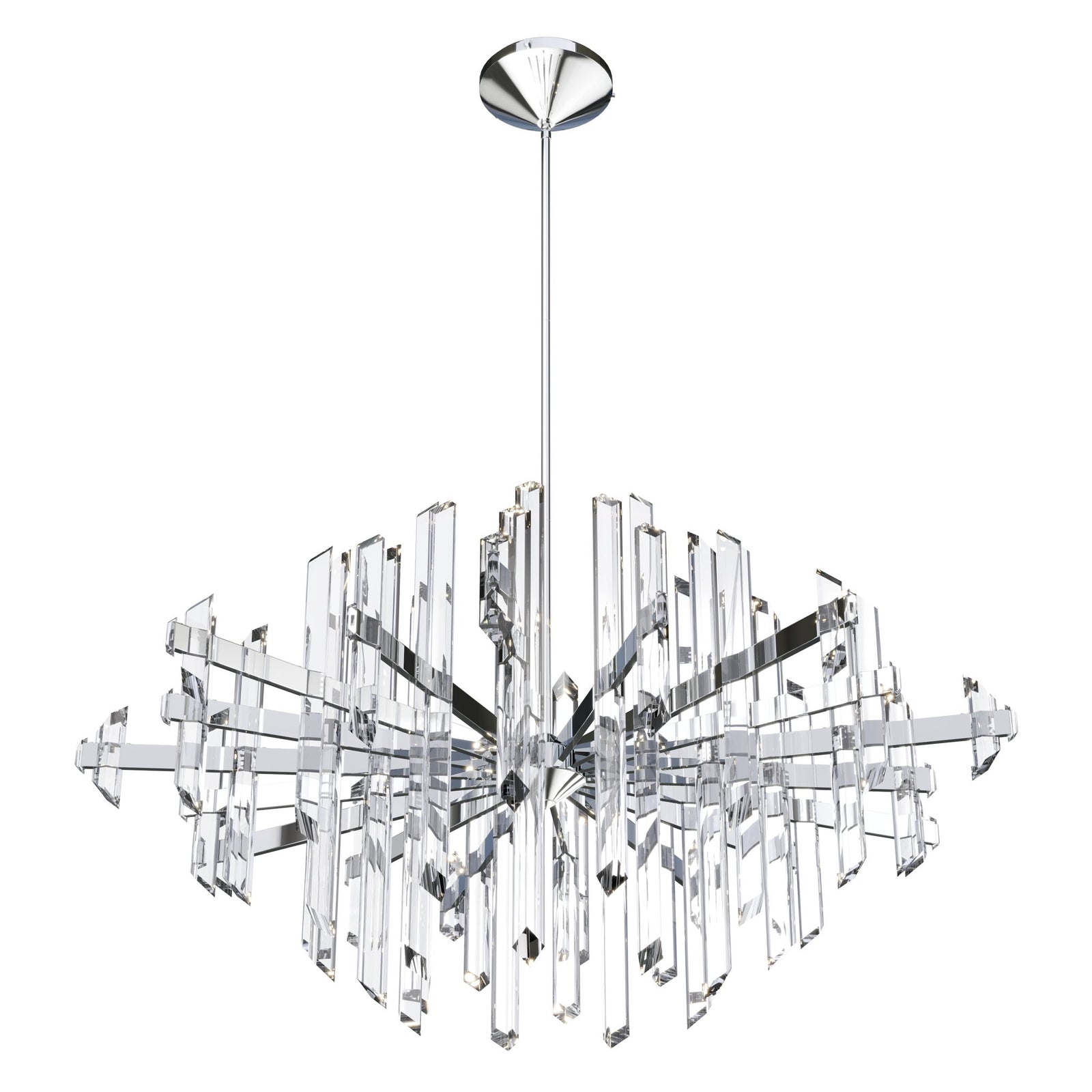 Facets 45" Round Chandelier - Polished Chrome