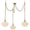 Farrah Brushed Gold/Glossy Ribbed Opal Glass Socket 12-in Multi Pendant